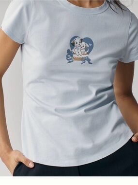 Maeve Classic Cotton Blend Tee- Pet dog Lovers, used in a photo shoot , sz s 🩵🐶